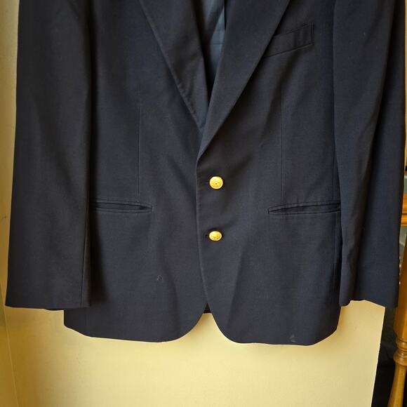 Vintage Polo Ralph Lauren Blazer Men's 40 Wool Navy Sports Coat Gold Button USA - Picture 3 of 10